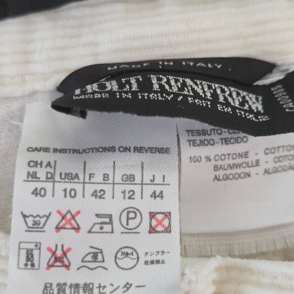 MaxMara Corduroy Winter White Pants Size 10 (Fits like a Size 8) Made in Italy - Picture 6 of 6